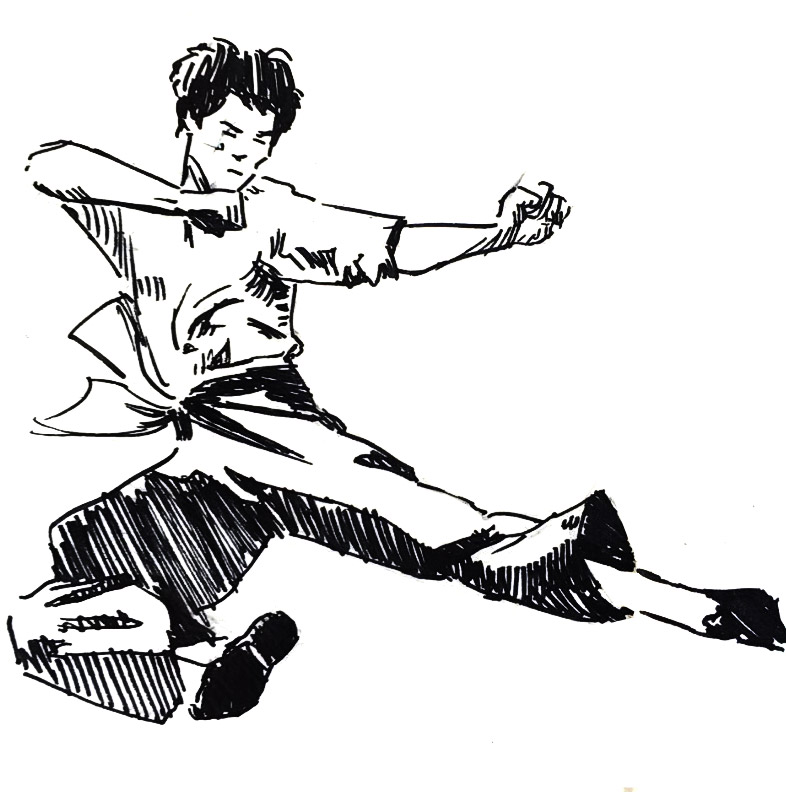 karate sprungkick Yoko-Tobi-Geri - Karate gibt es auch im Saarland